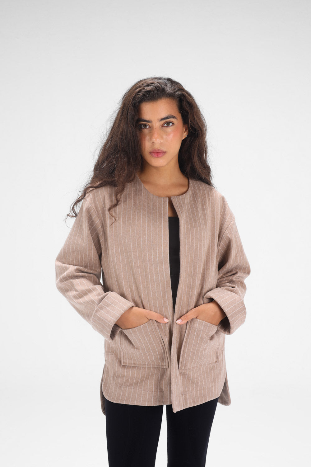 Pocket Lined Jacket - BEIGE