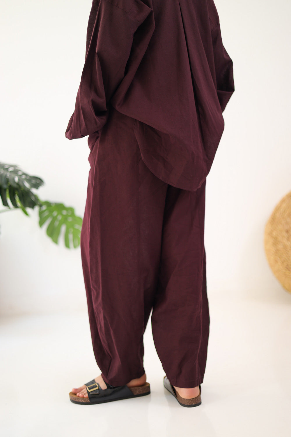 Ballon Pocket Pants - Dark Burgandy