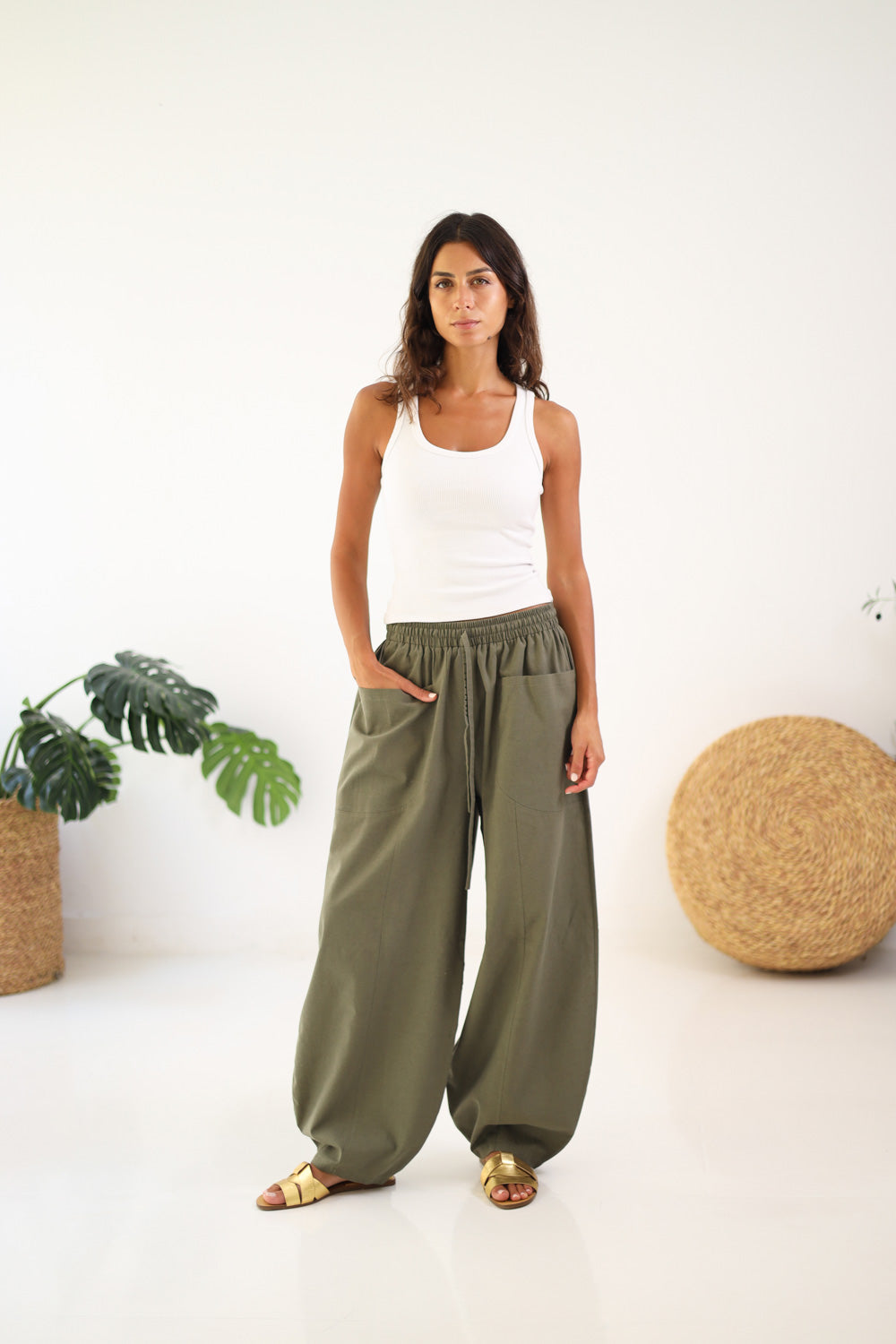 Ballon Pocket Pants - Olive