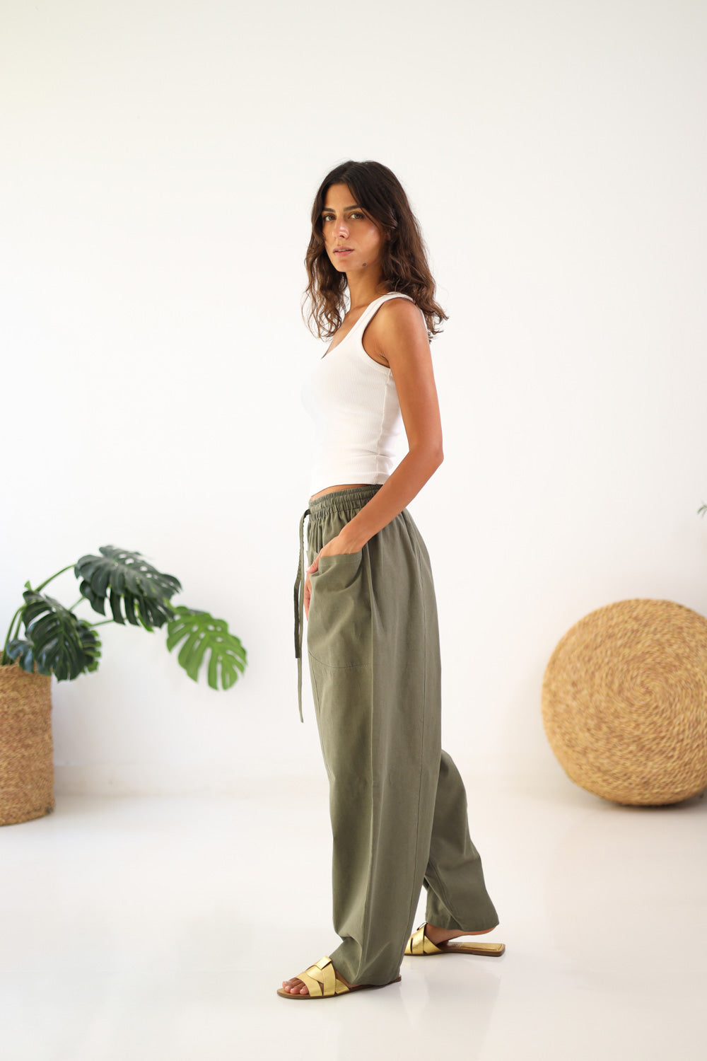 Ballon Pocket Pants - Olive