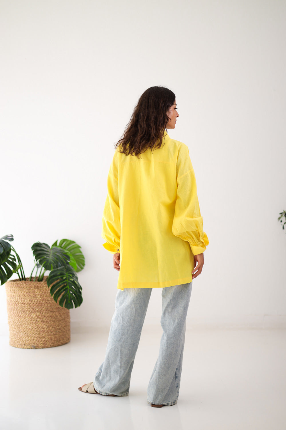 Wrapped Linen Shirt- Butter Yellow