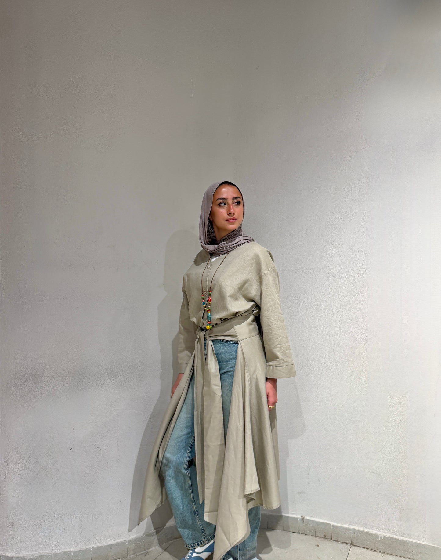 Wrapped Linen Skirt- Greige