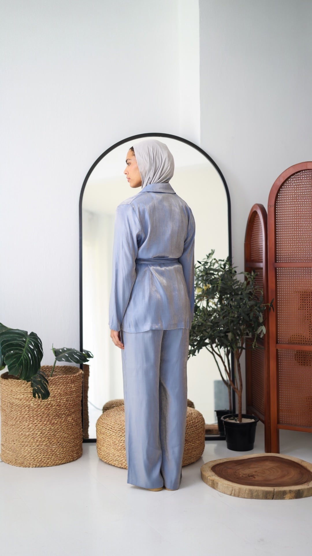 Shimmer Blazer Set - Blue
