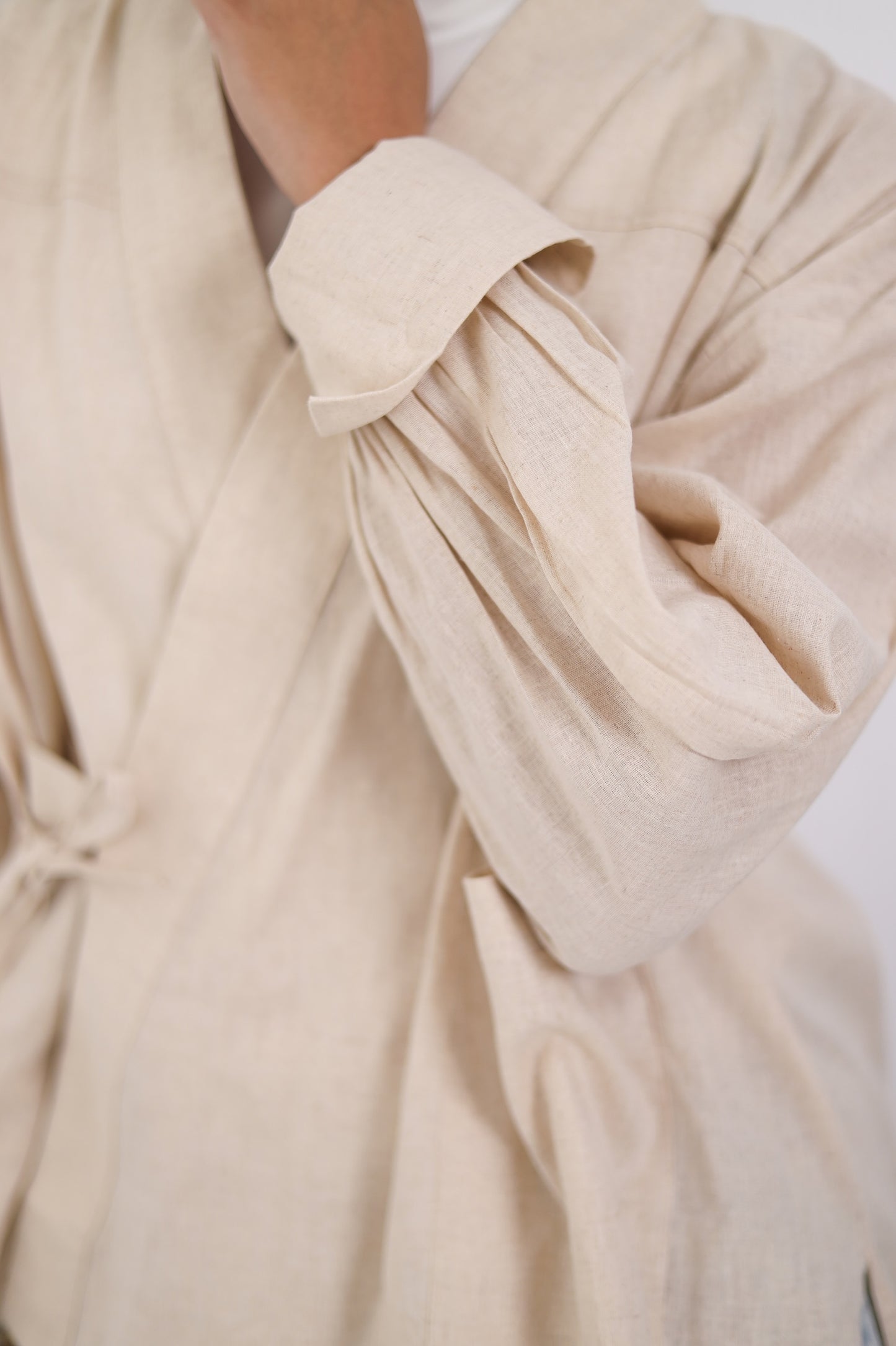 Wrapped Linen Shirt - Beige