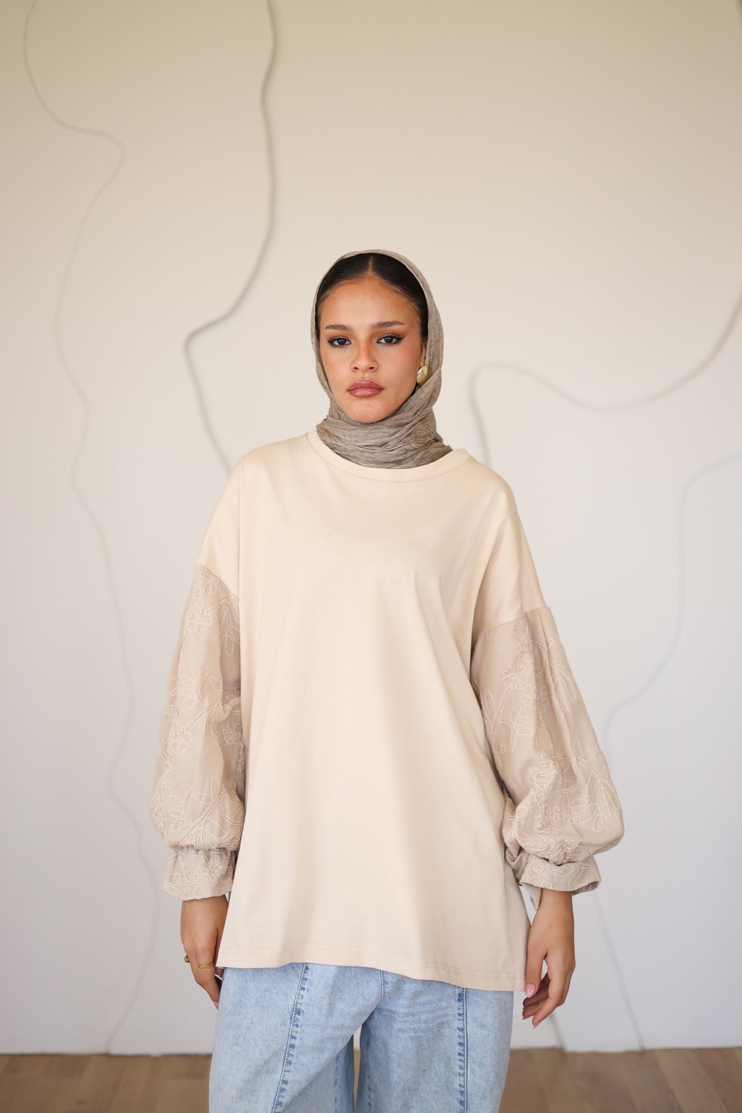 Guper Sleeves Shirt - BEIGE