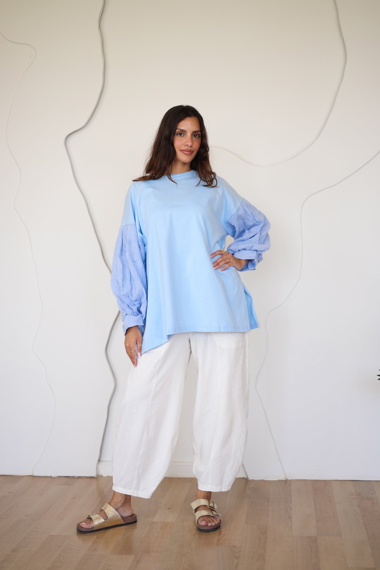 Guper Sleeves Shirt - BABY BLUE