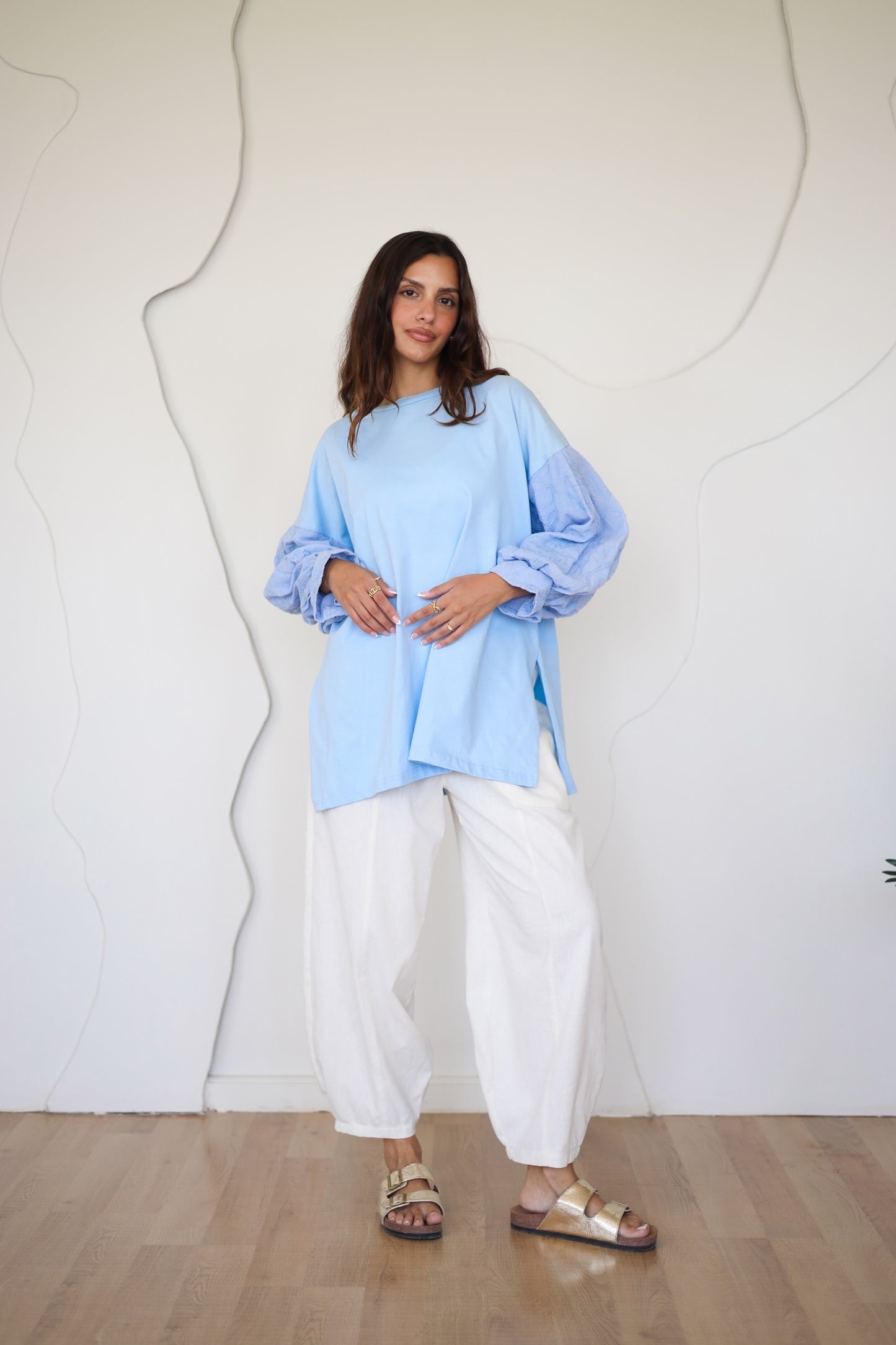 Guper Sleeves Shirt - BABY BLUE