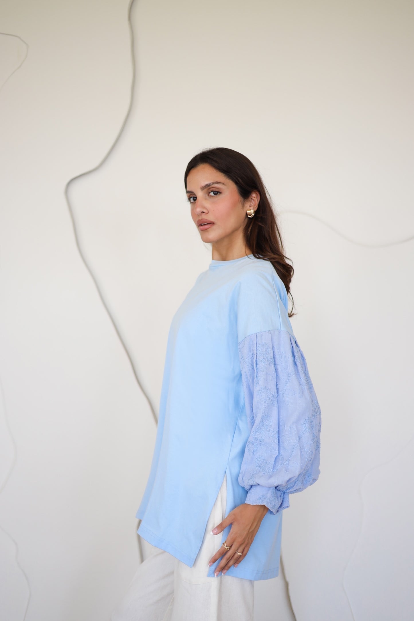 Guper Sleeves Shirt - BABY BLUE