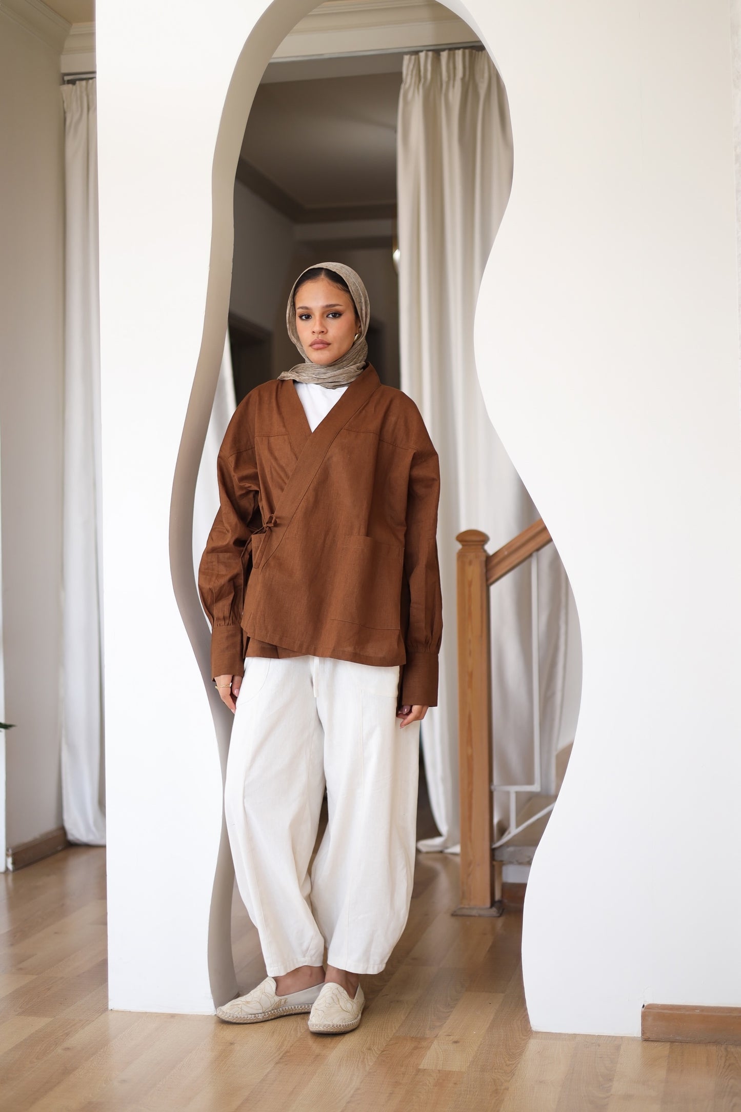Wrapped Linen Shirt - HAVAN