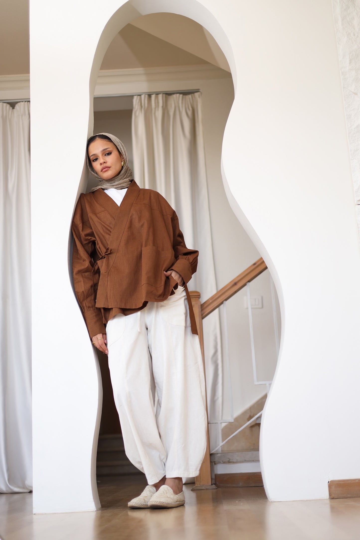 Wrapped Linen Shirt - HAVAN