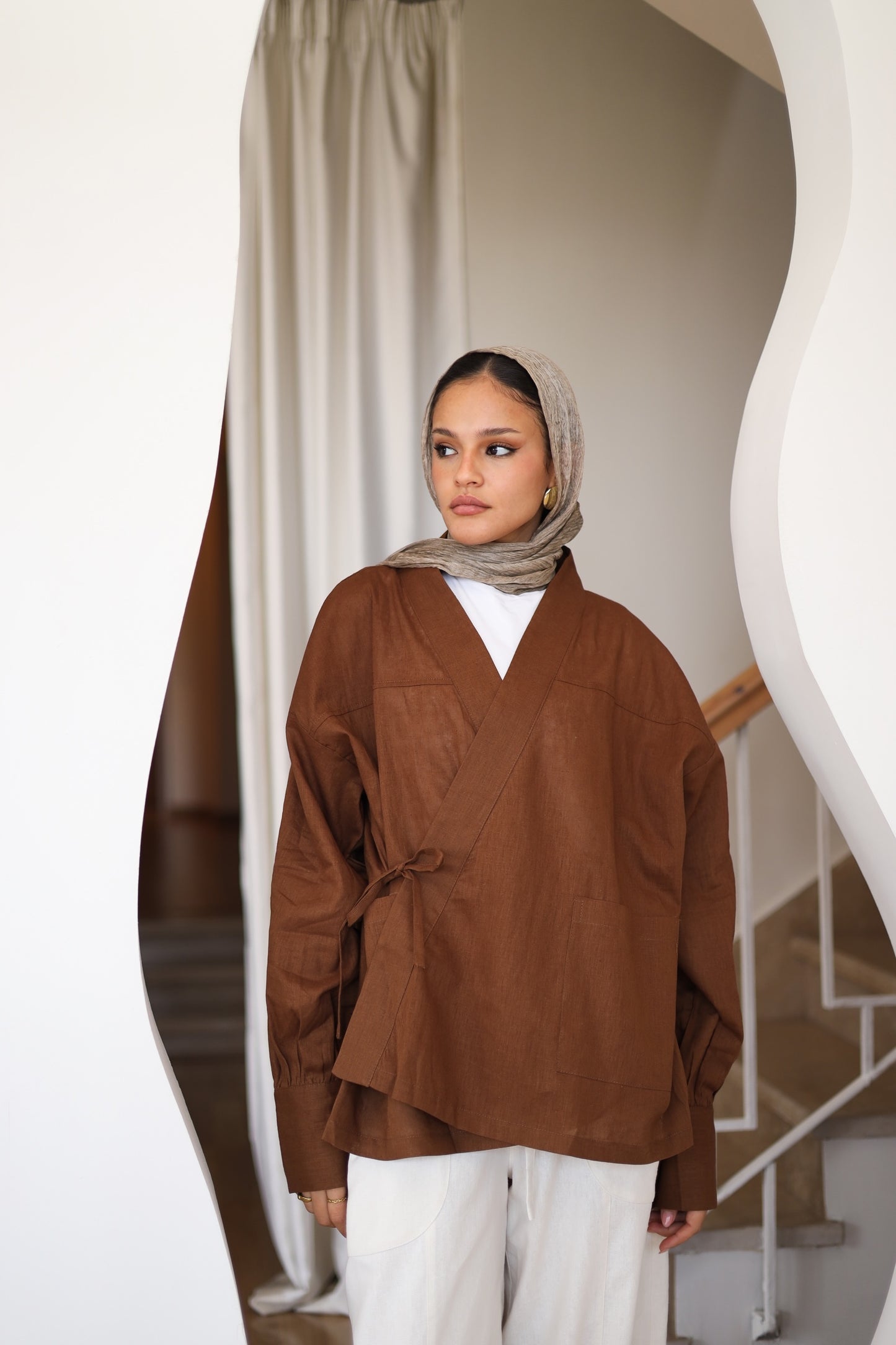 Wrapped Linen Shirt - HAVAN
