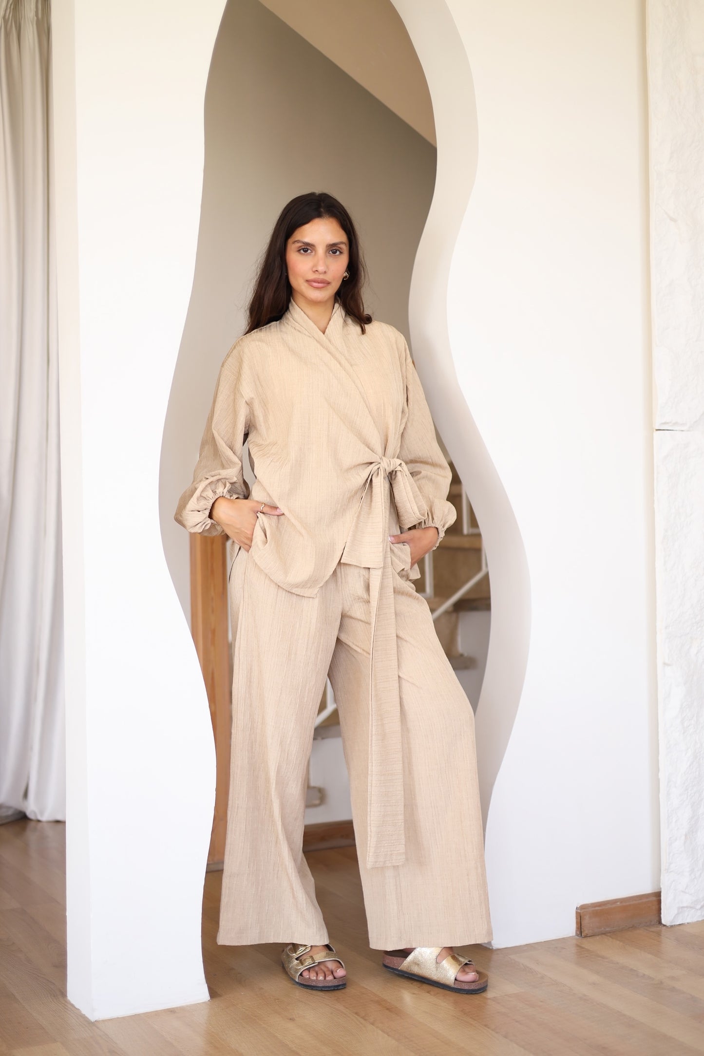 Crinkle Set -BEIGE