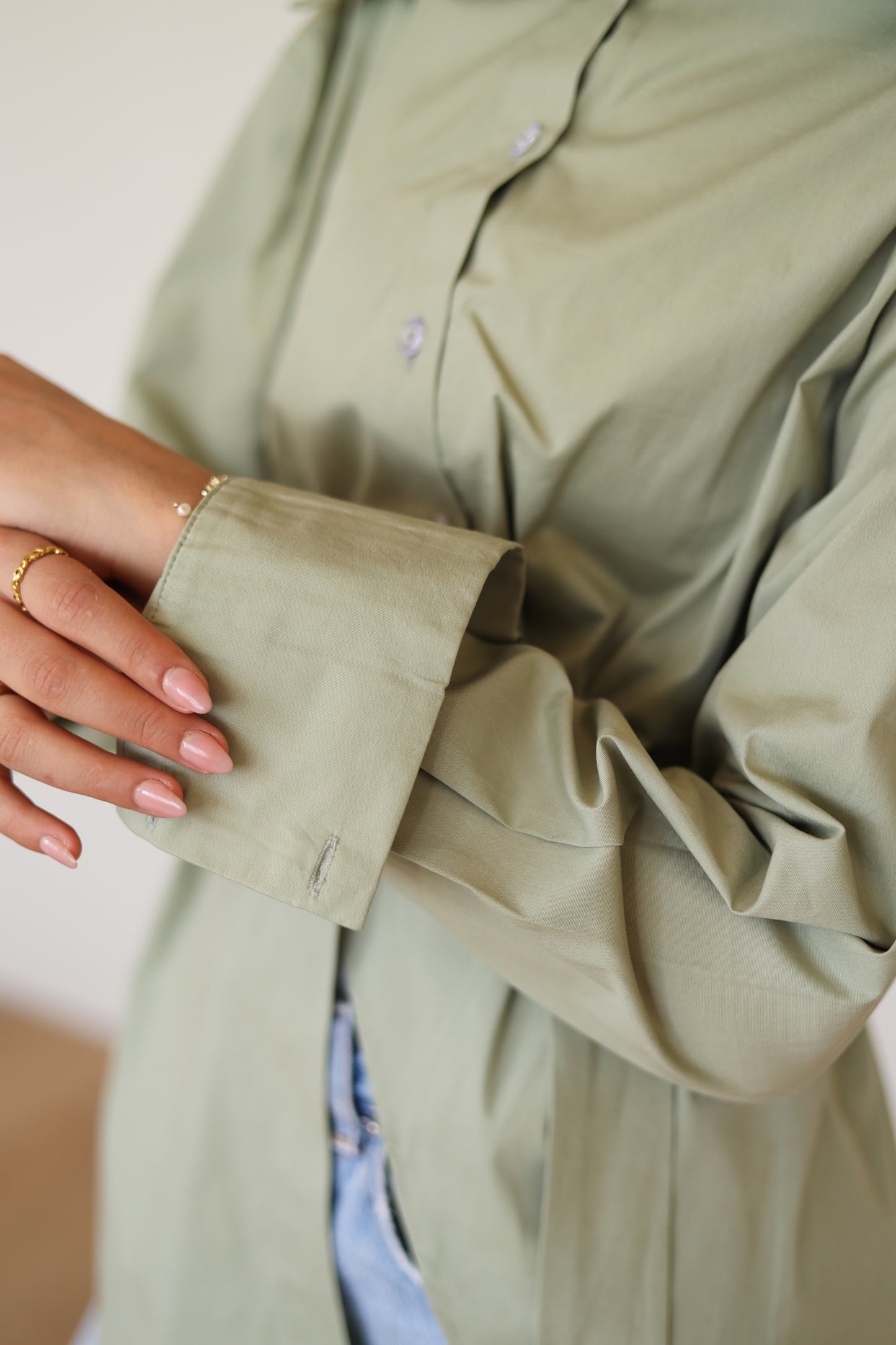 Poplin Wrapped Chemise - OLIVE