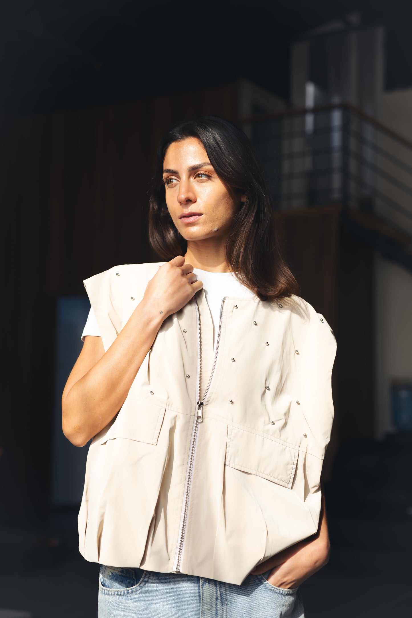 Loli Parachute Vest - BEIGE