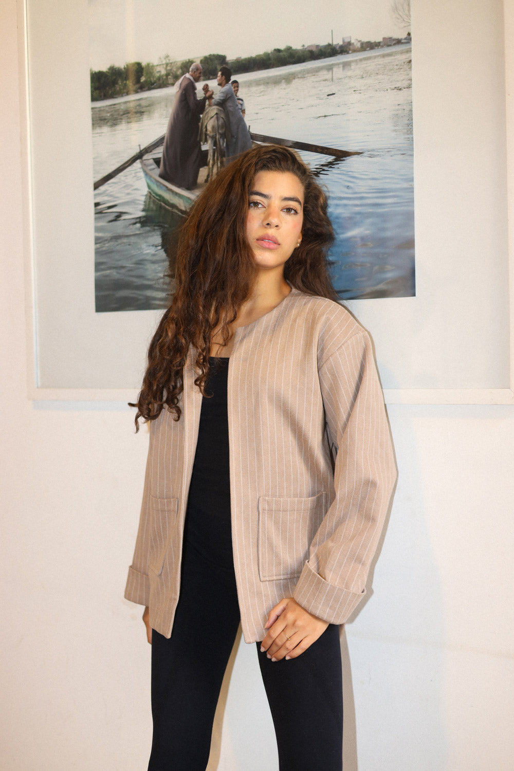 Pocket Lined Jacket - BEIGE