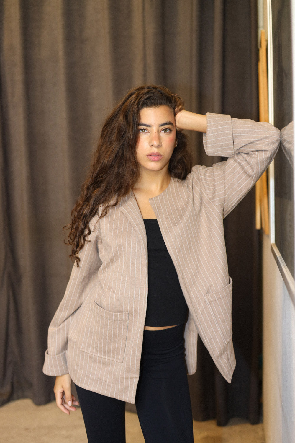 Pocket Lined Jacket - BEIGE