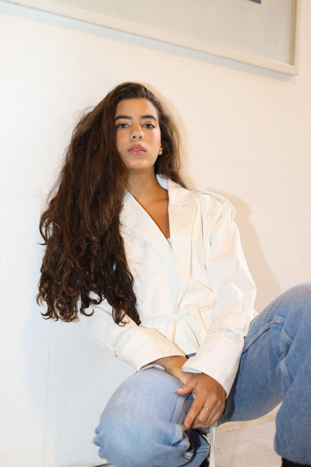 Cropped Trench Coat - Offwhite