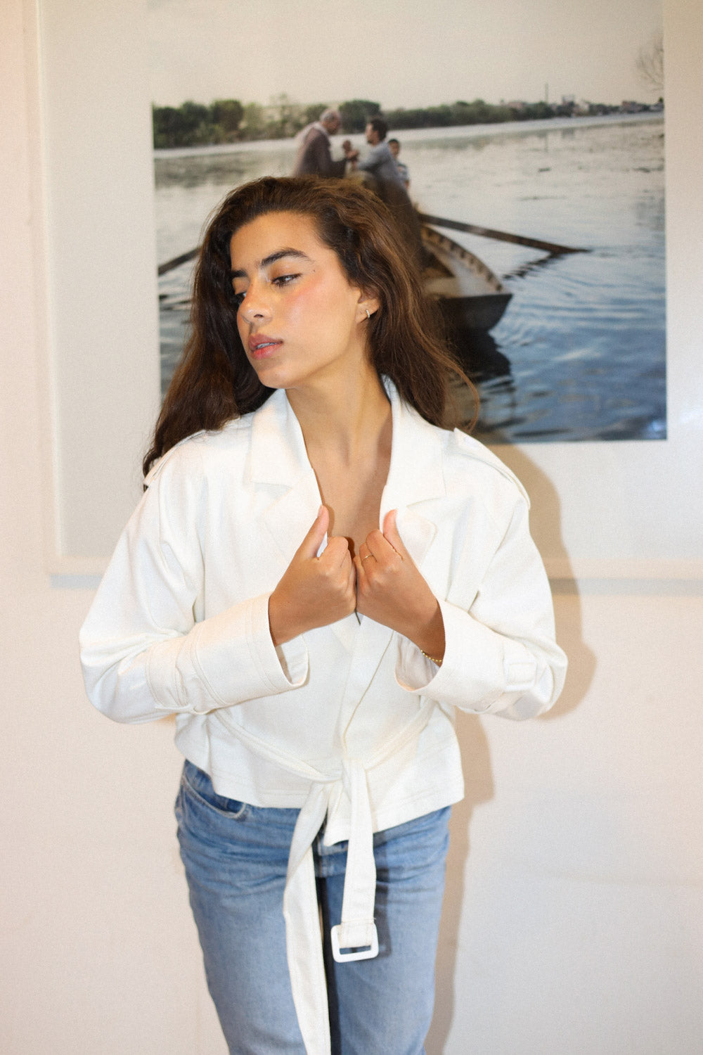 Cropped Trench Coat - Offwhite