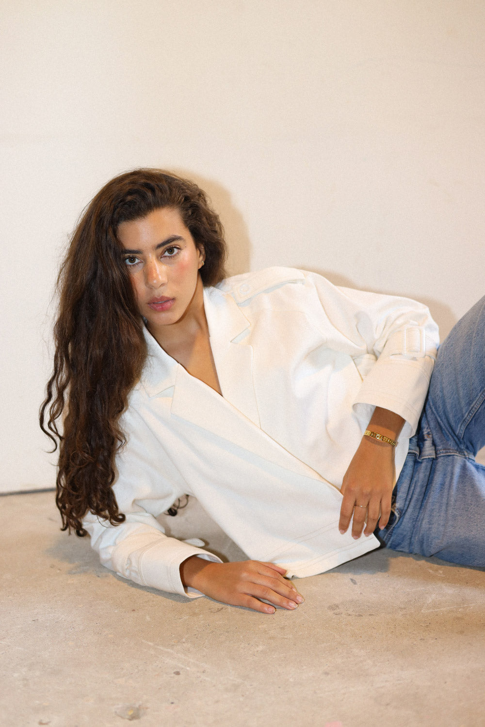 Cropped Trench Coat - Offwhite