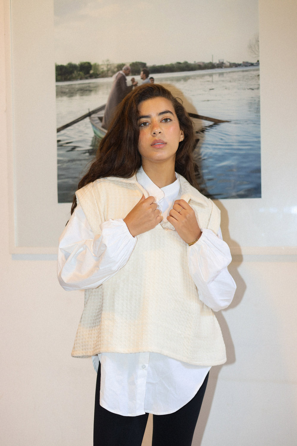 Knitted Vest - Beige