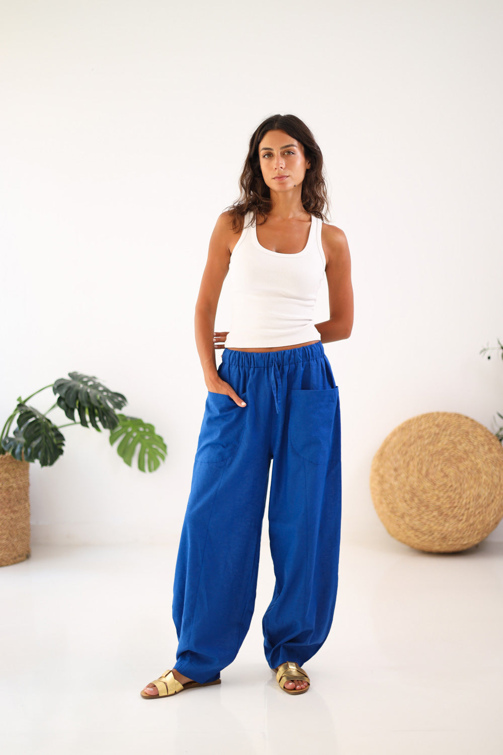 Ballon Pocket  Pants - Royal Blue