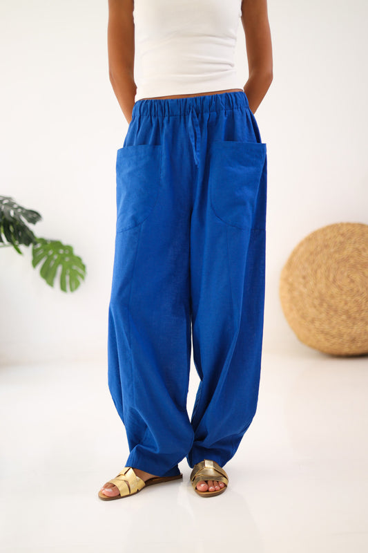Ballon Pocket  Pants - Royal Blue