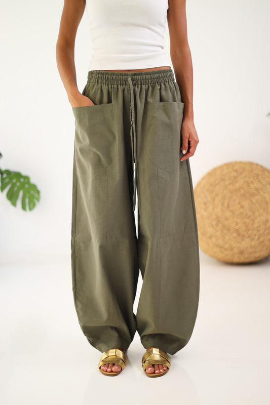 Ballon Pocket Pants - Olive