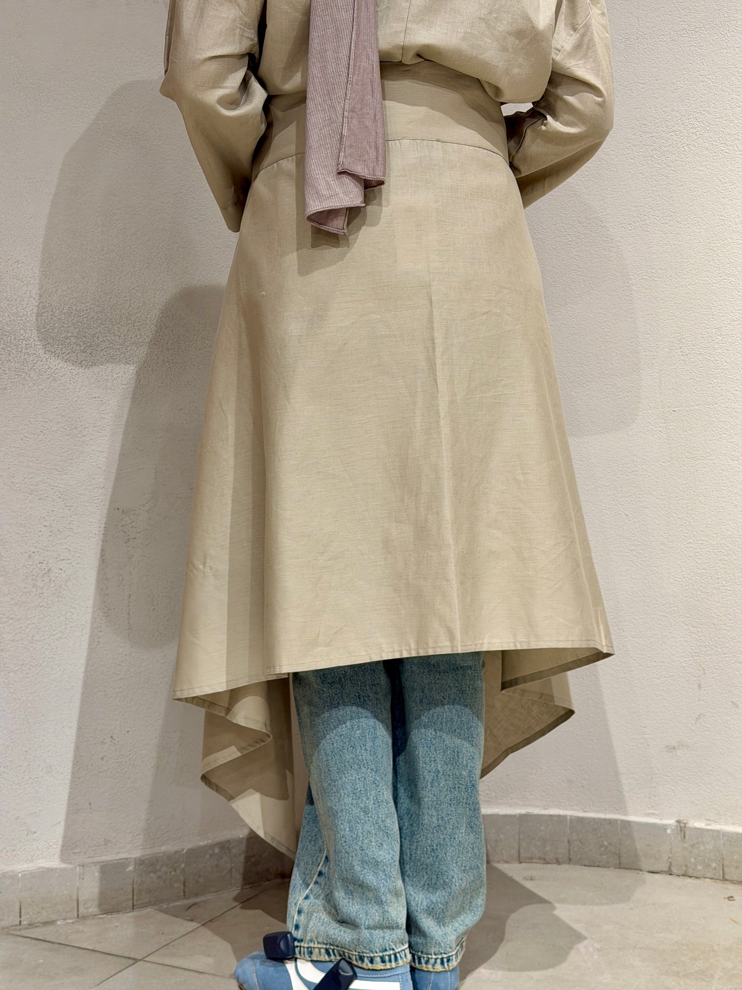 Wrapped Linen Skirt- Greige