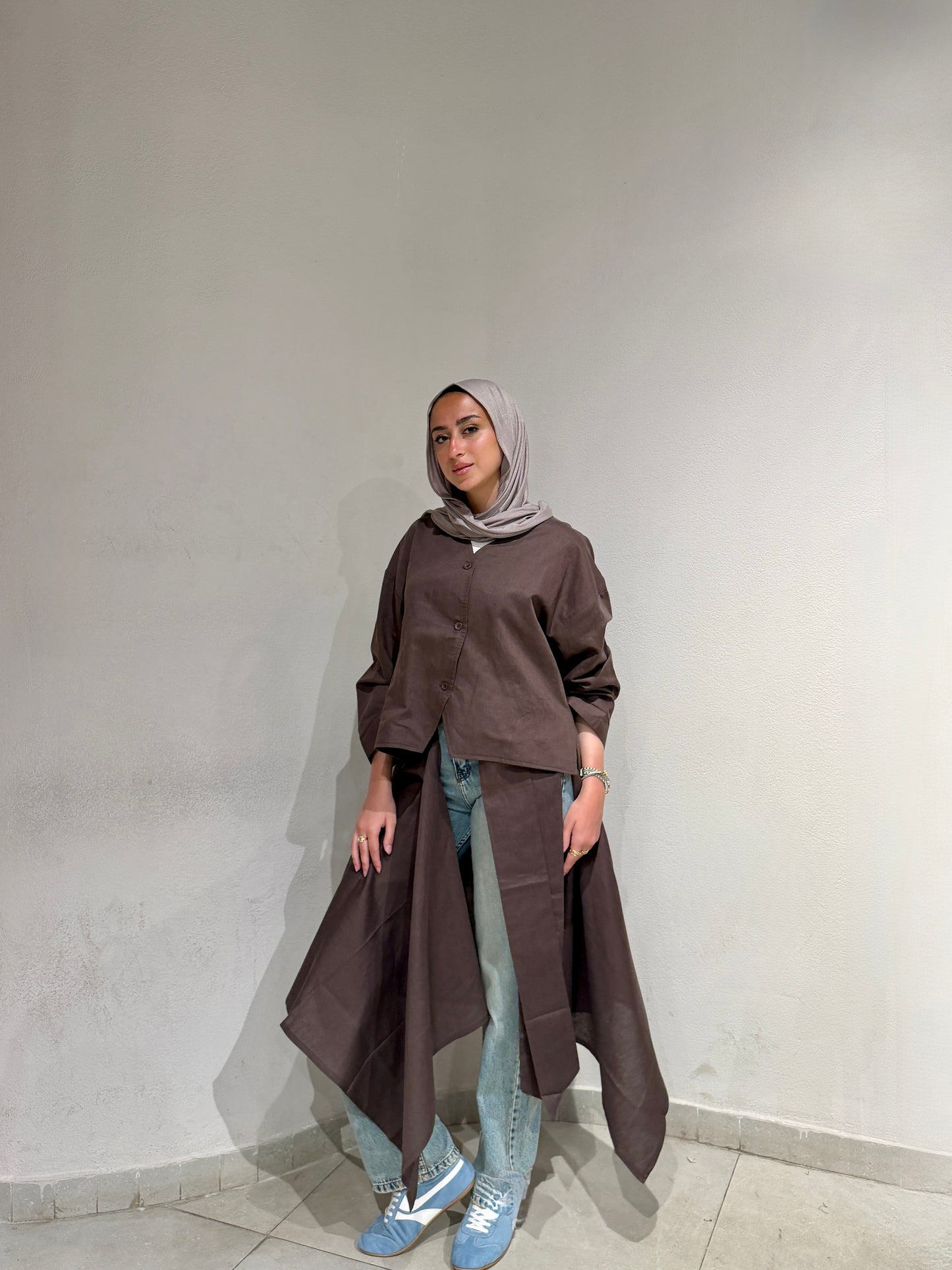 Pure Linen Shirt - BROWN