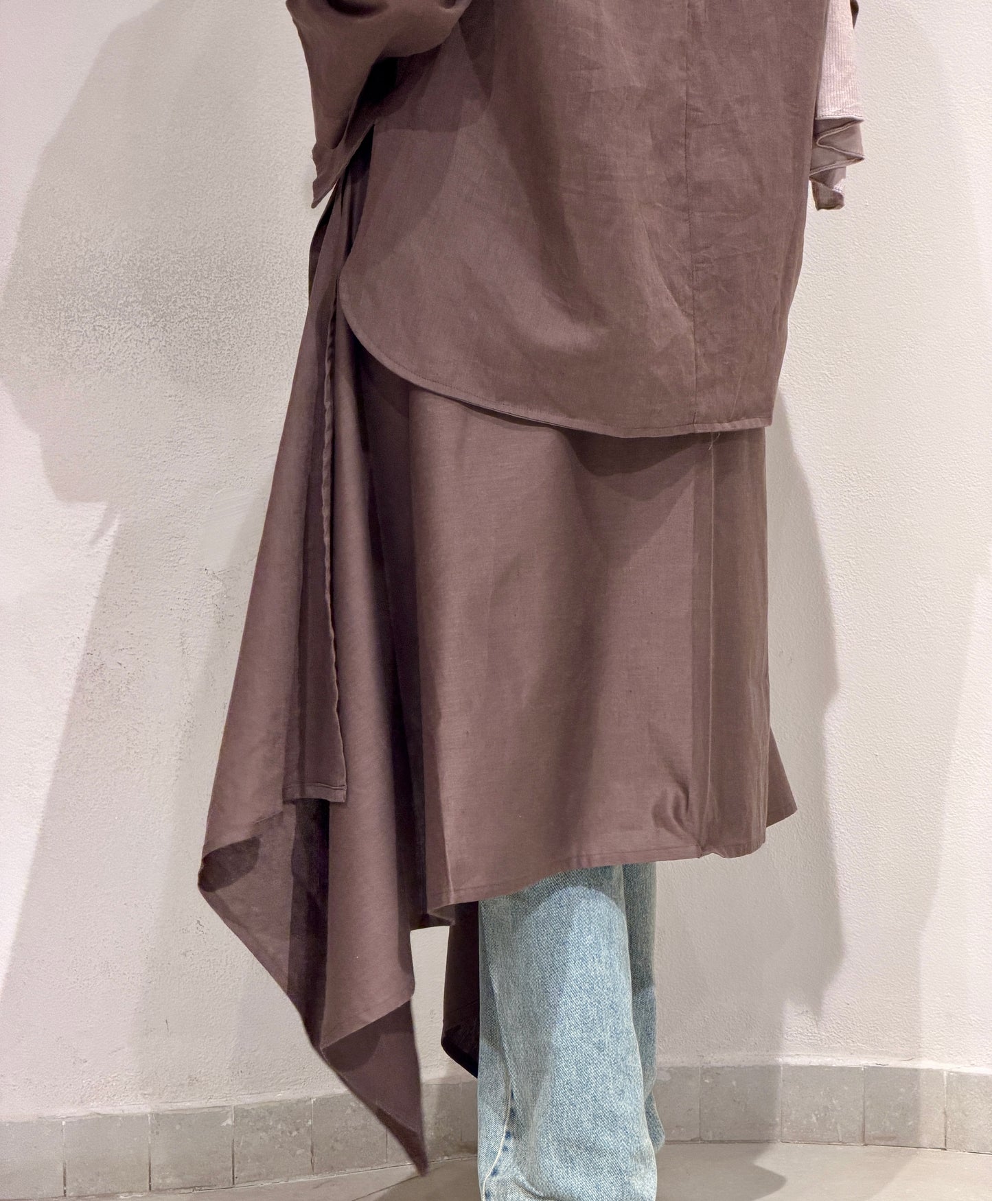 Wrapped Linen Skirt- BROWN
