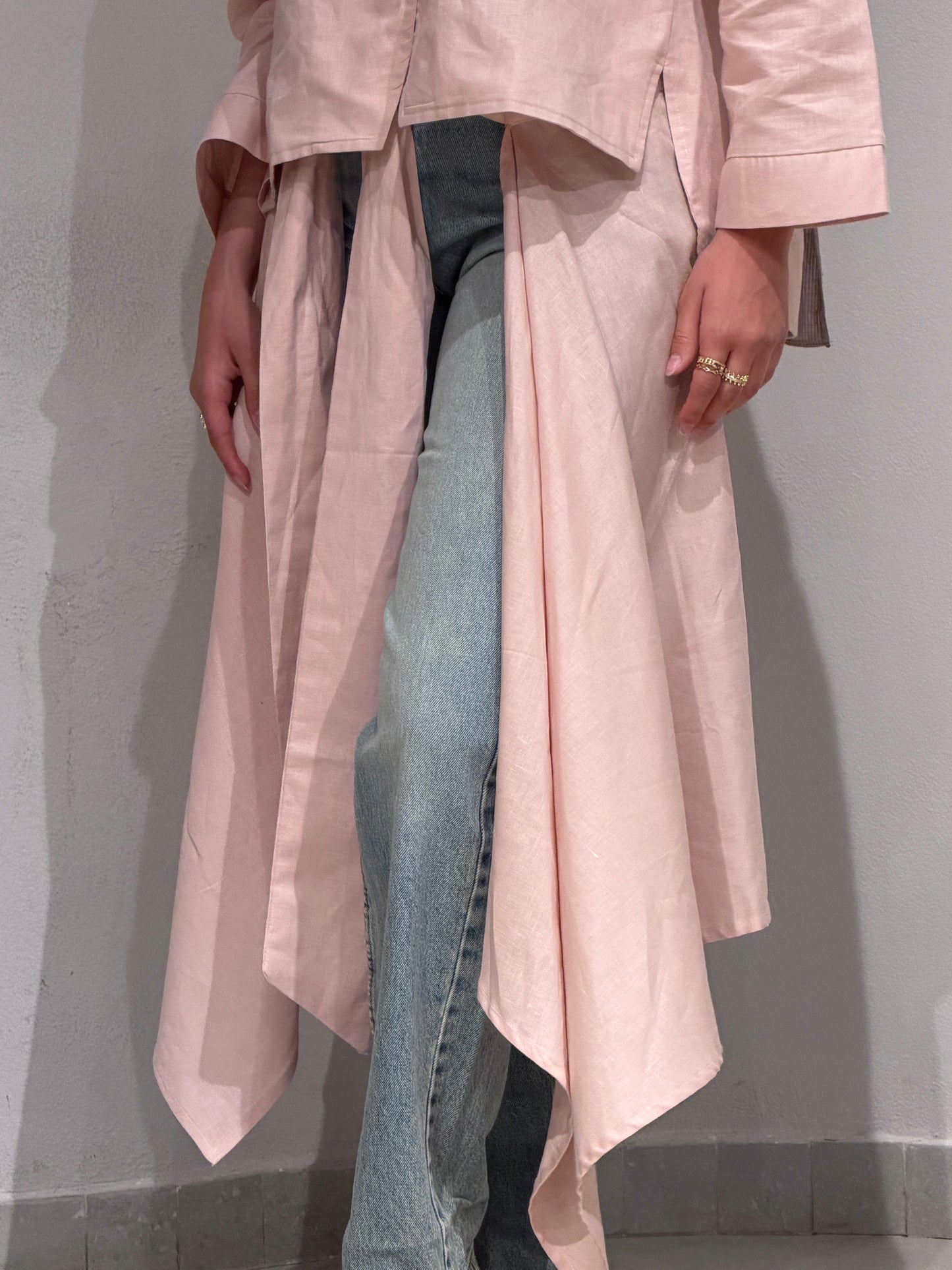 Wrapped Linen Skirt - POWDER PINK
