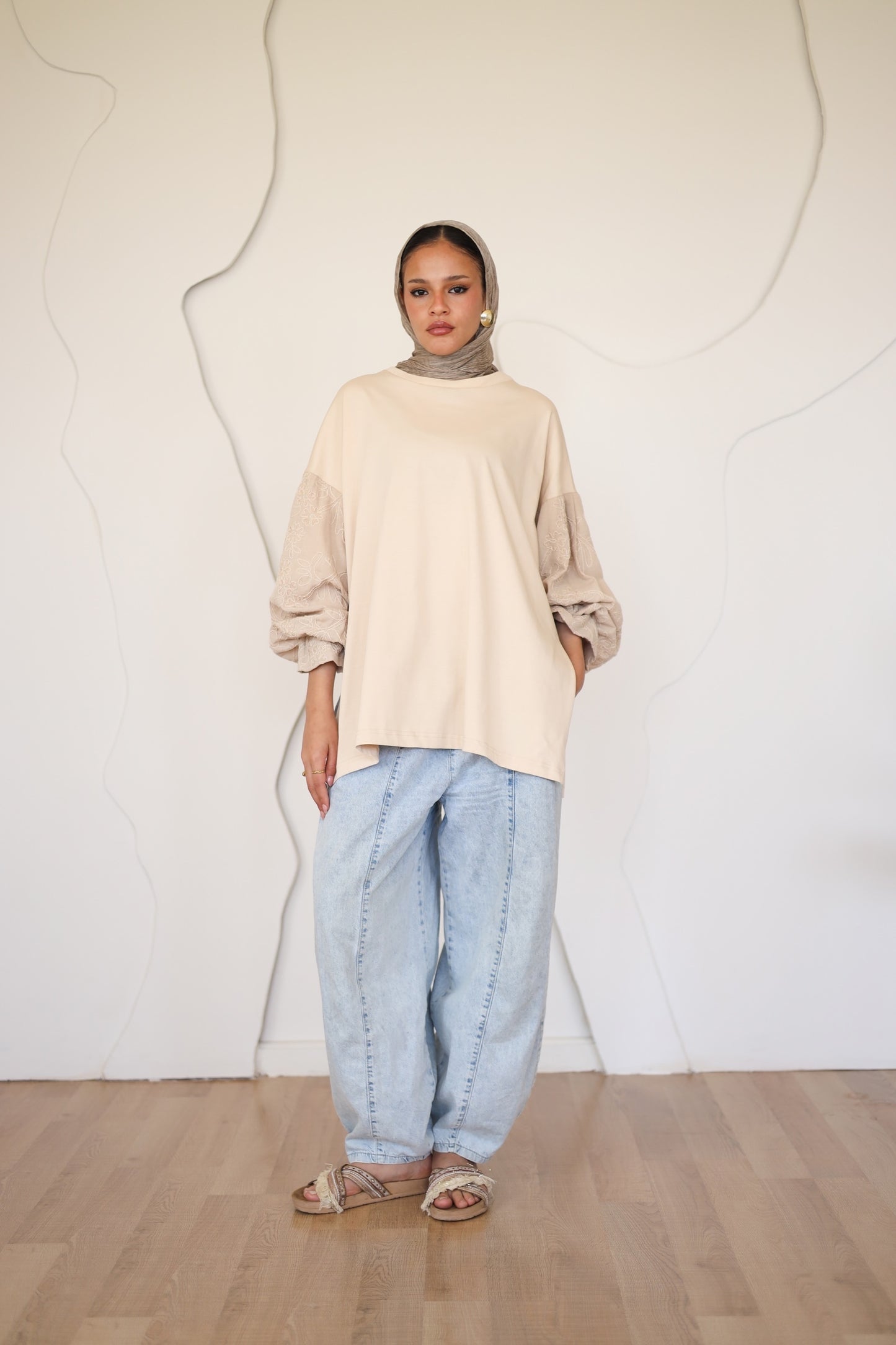 Guper Sleeves Shirt - BEIGE