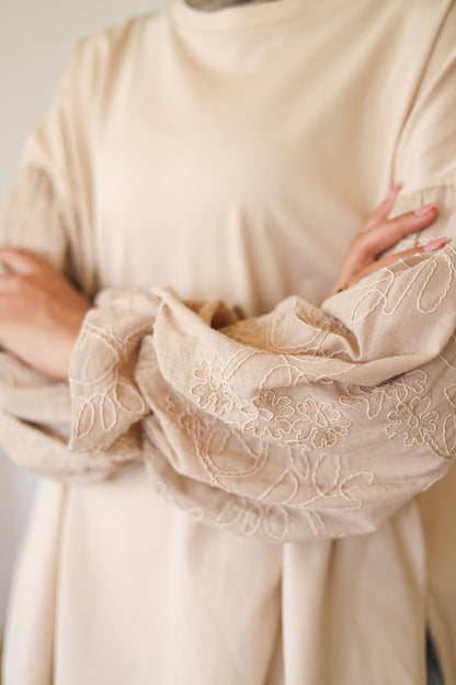 Guper Sleeves Shirt - BEIGE