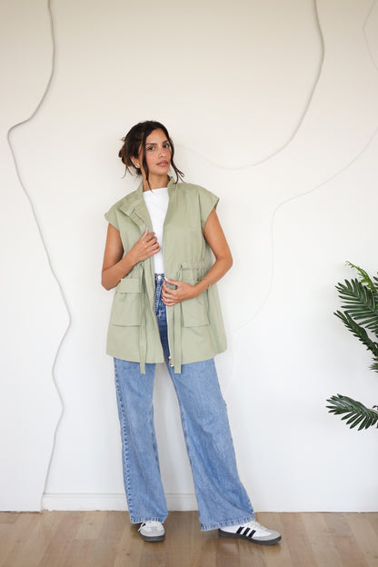Pocket Vest - OLIVE