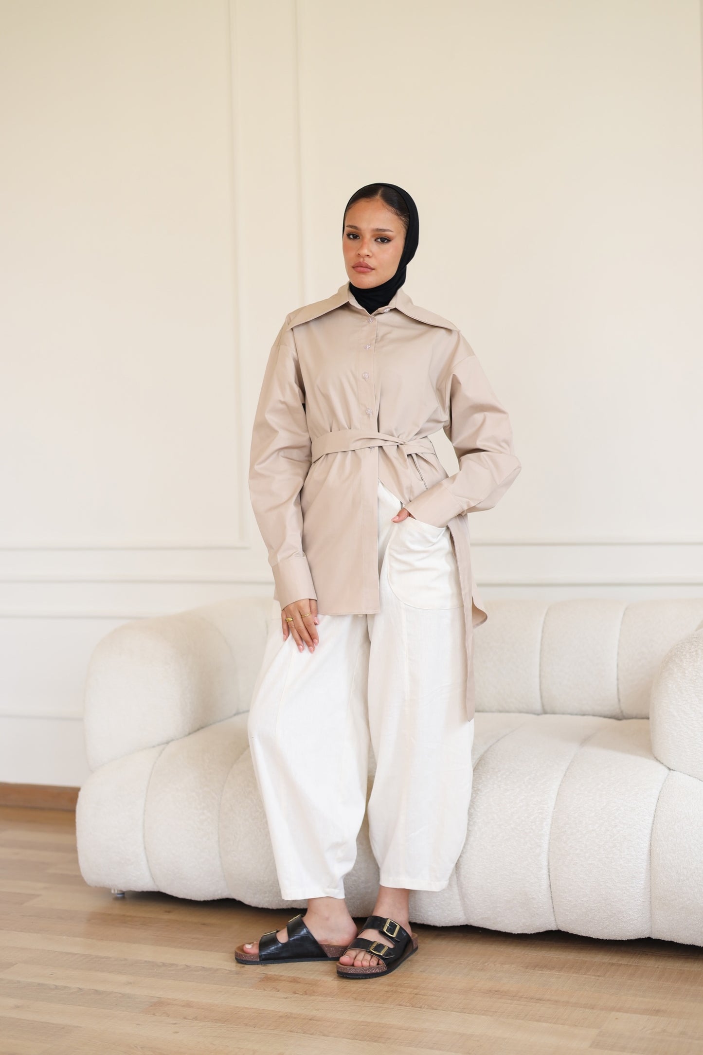 Ballon Pocket Pants - Light Beige