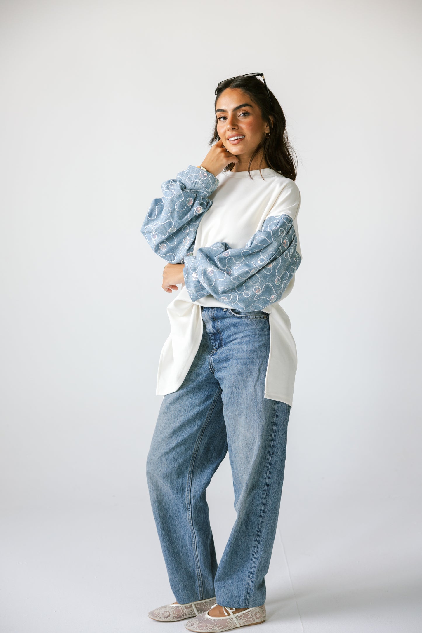 Denim Sleeves Shirt - OFFWHITE
