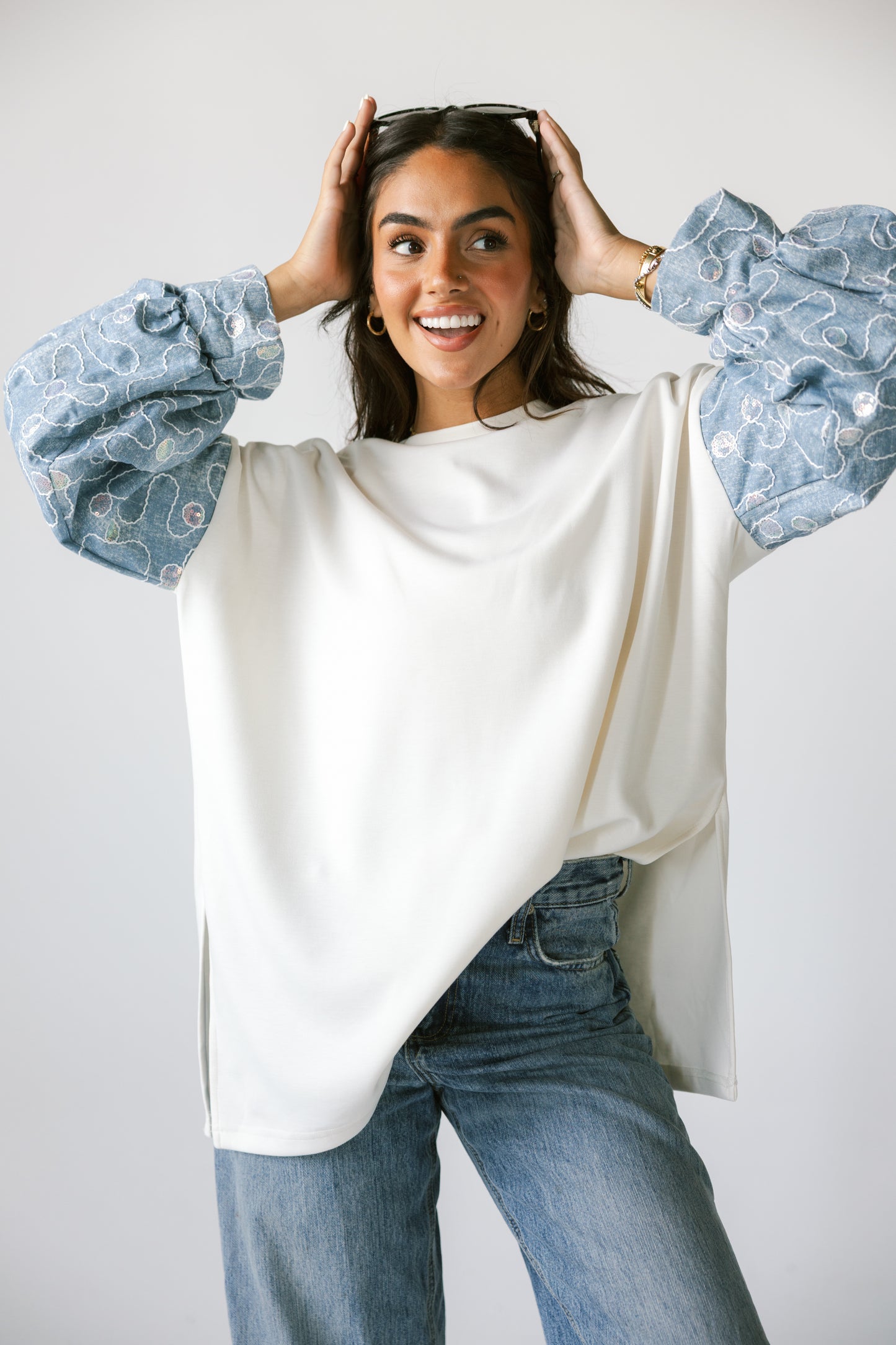 Denim Sleeves Shirt - OFFWHITE