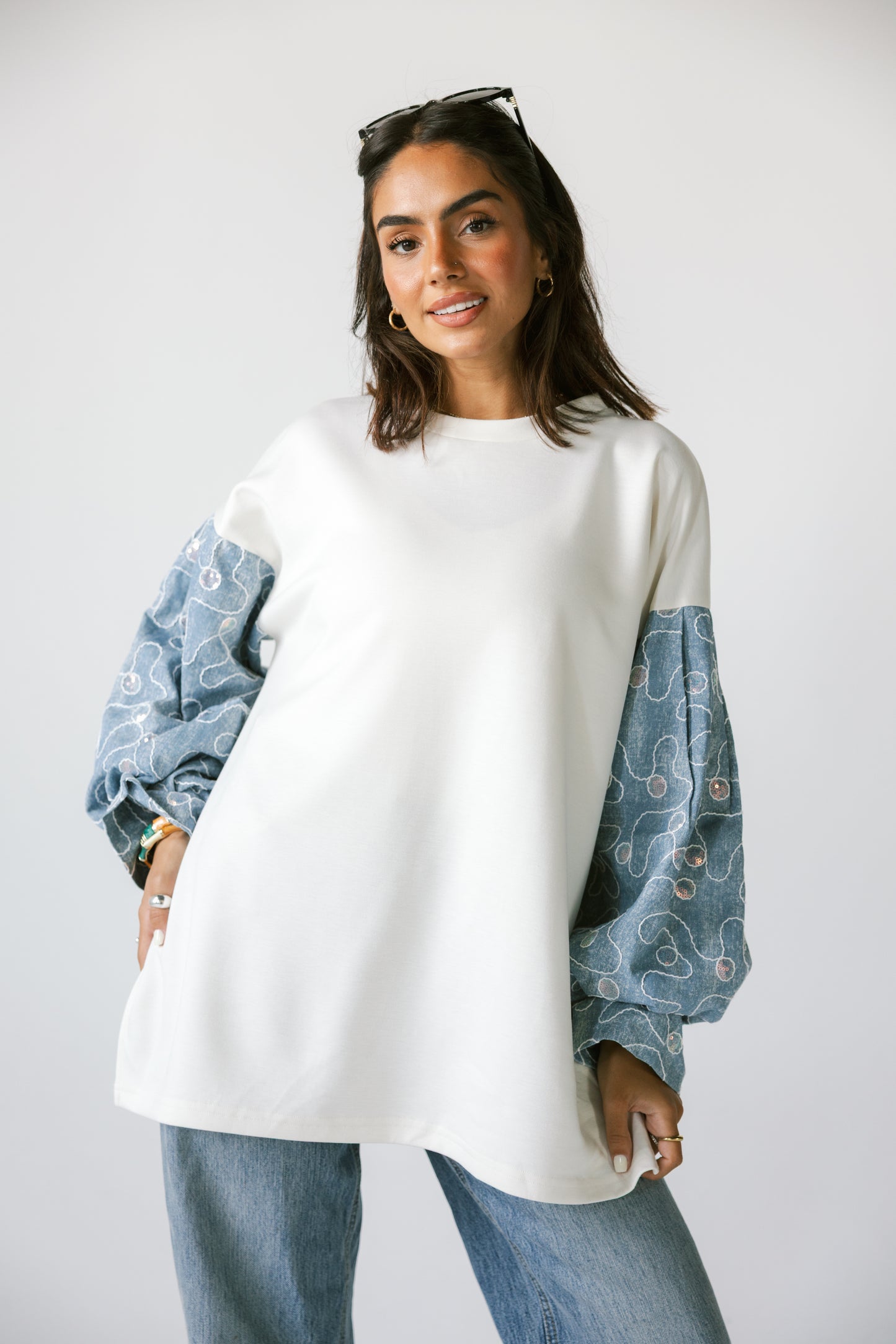 Denim Sleeves Shirt - OFFWHITE