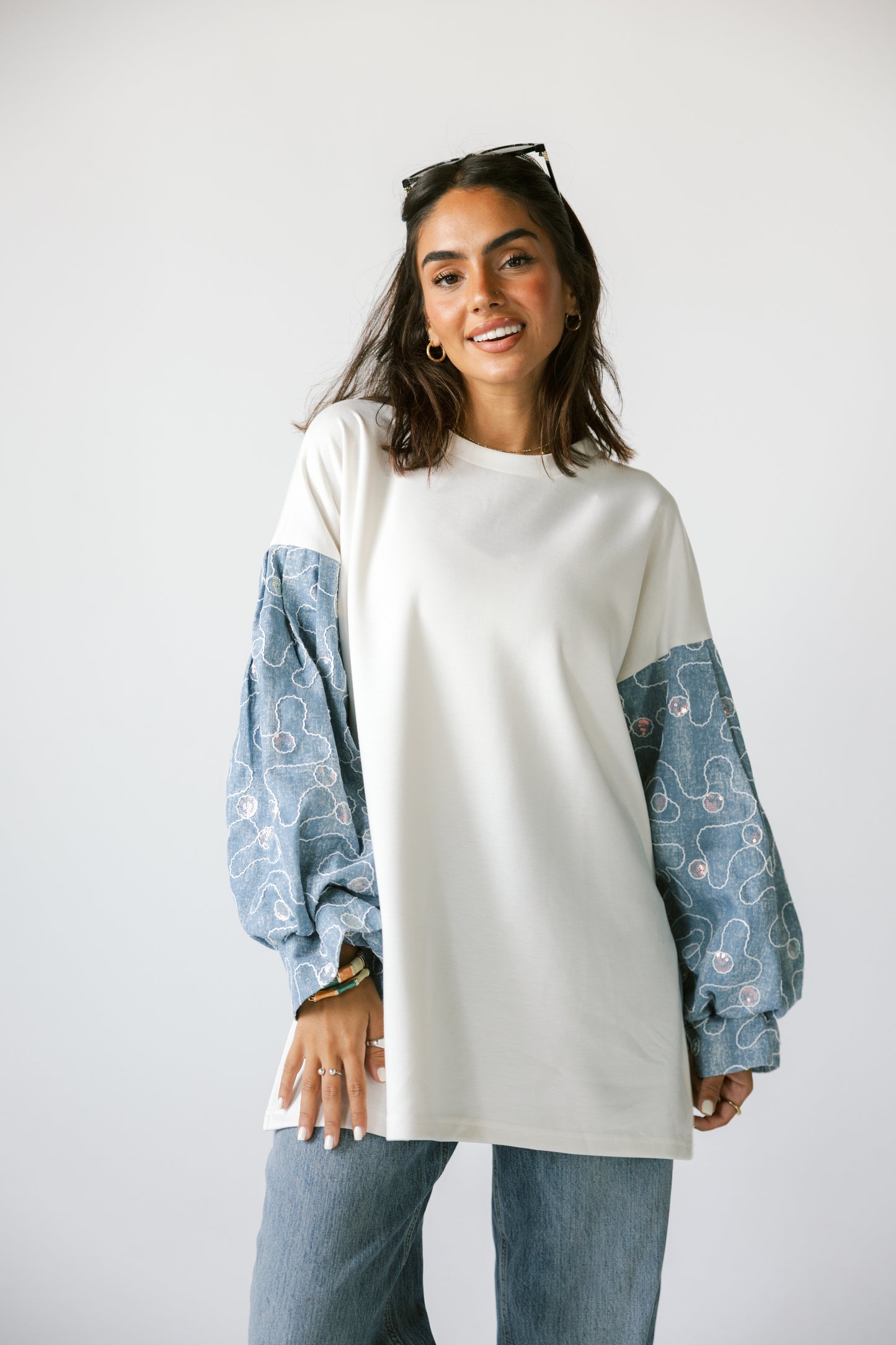 Denim Sleeves Shirt - OFFWHITE