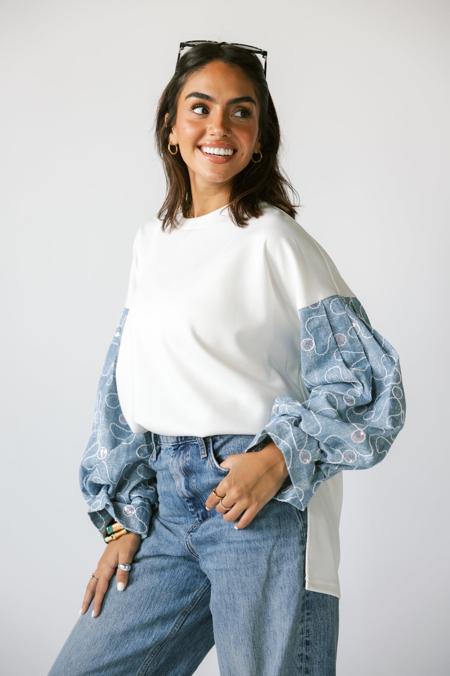 Denim Sleeves Shirt - OFFWHITE