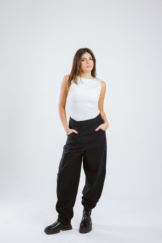 Autumn momfit PANTS - Black