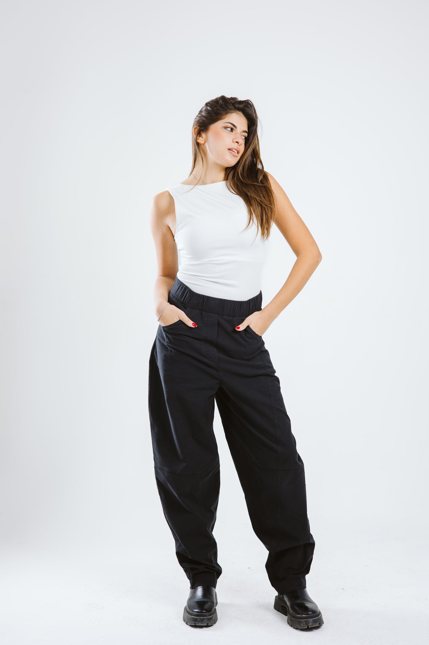 Autumn momfit PANTS - Black