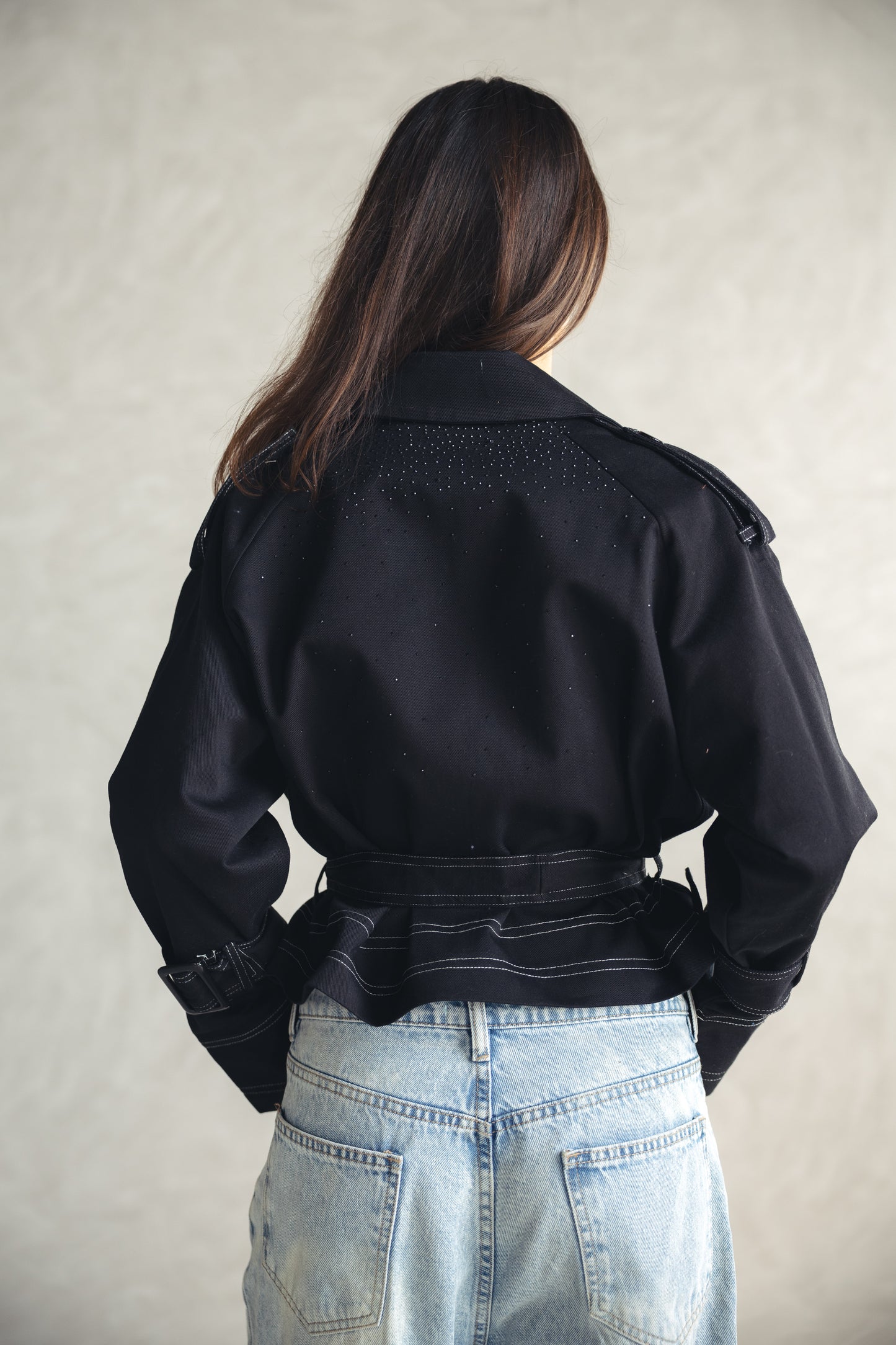 Studdes Cropped Jacket - BLACK