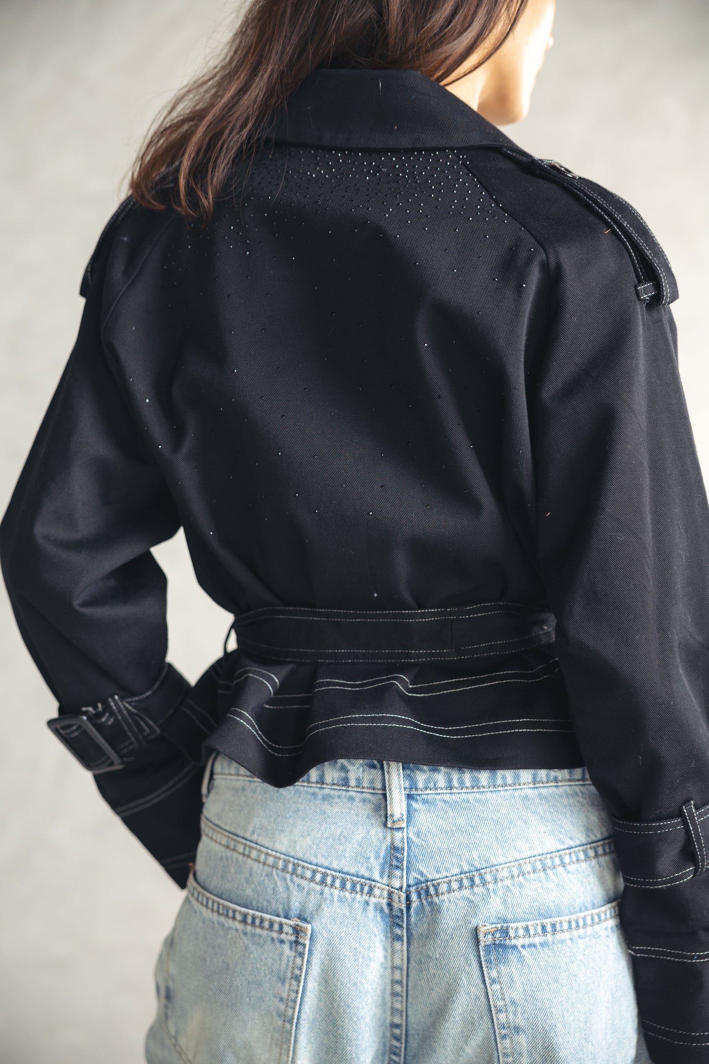 Studdes Cropped Jacket - BLACK