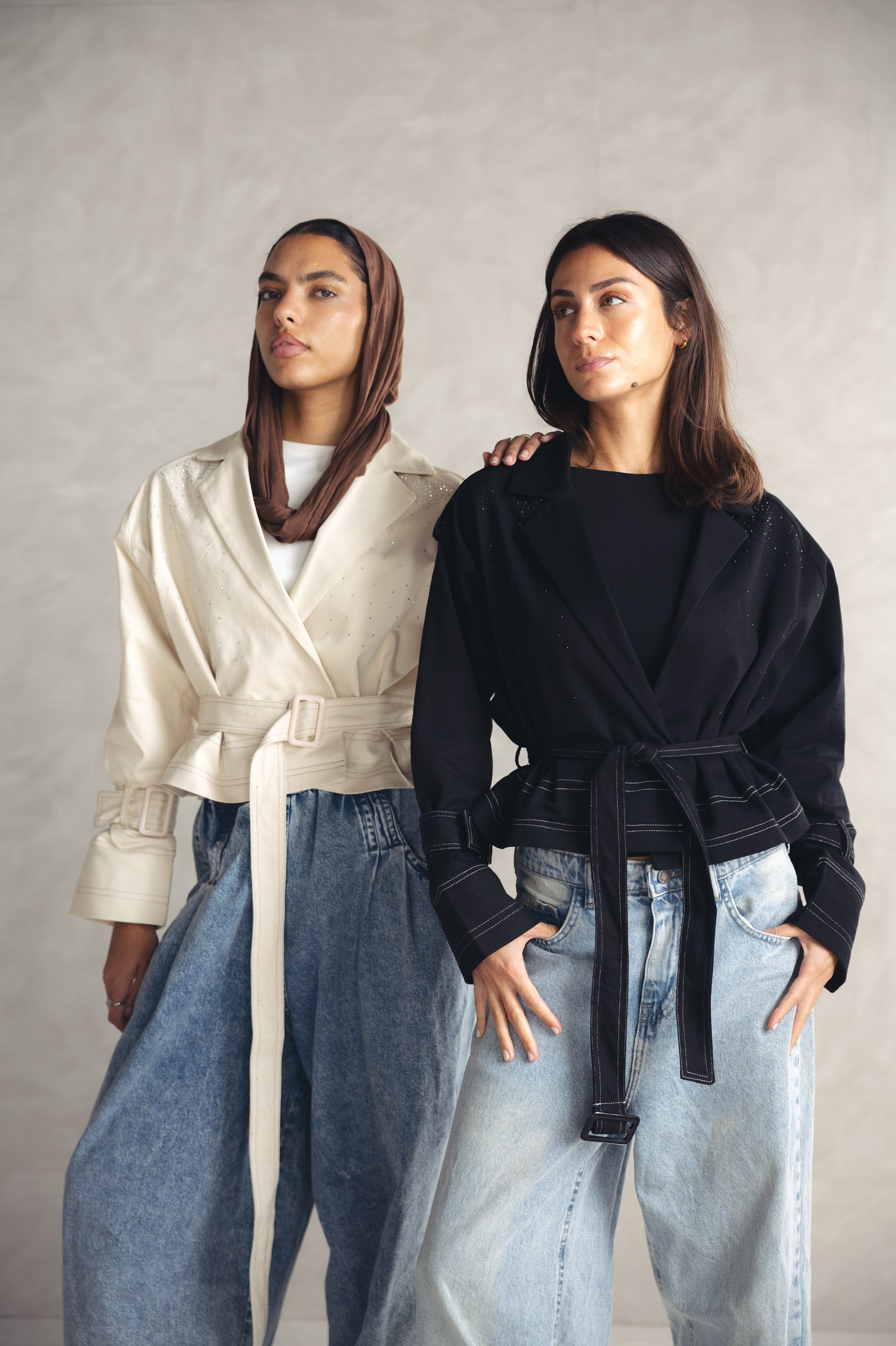 Studdes Cropped Jacket - BLACK