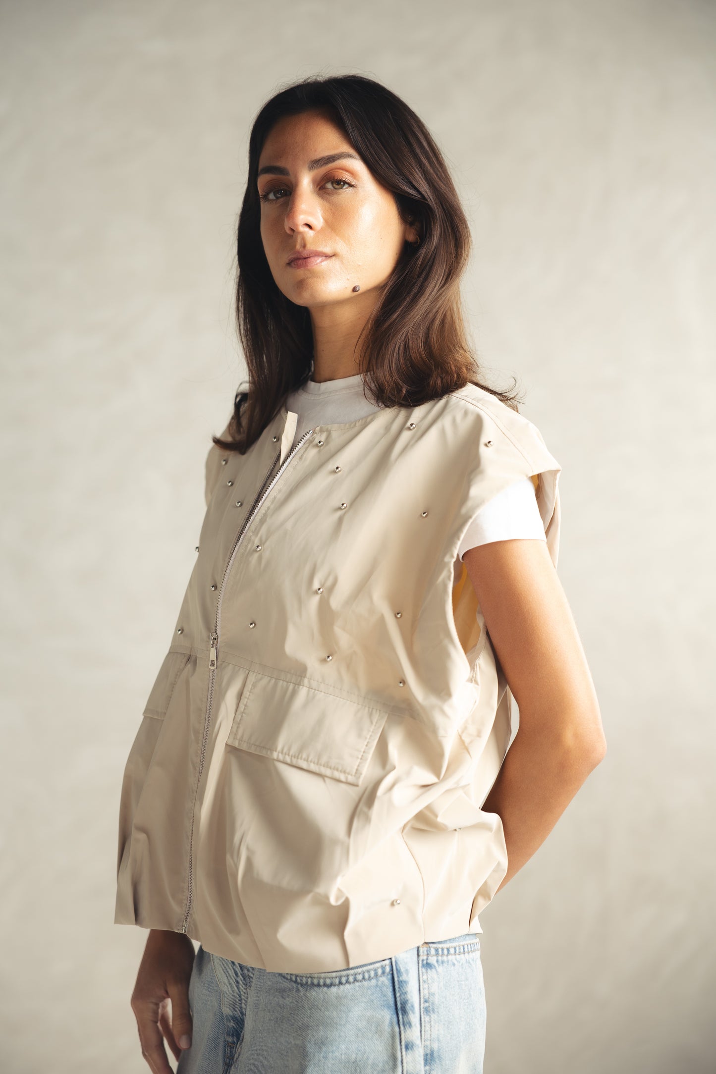 Loli Parachute Vest - BEIGE