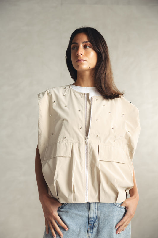 Loli Parachute Vest - BEIGE