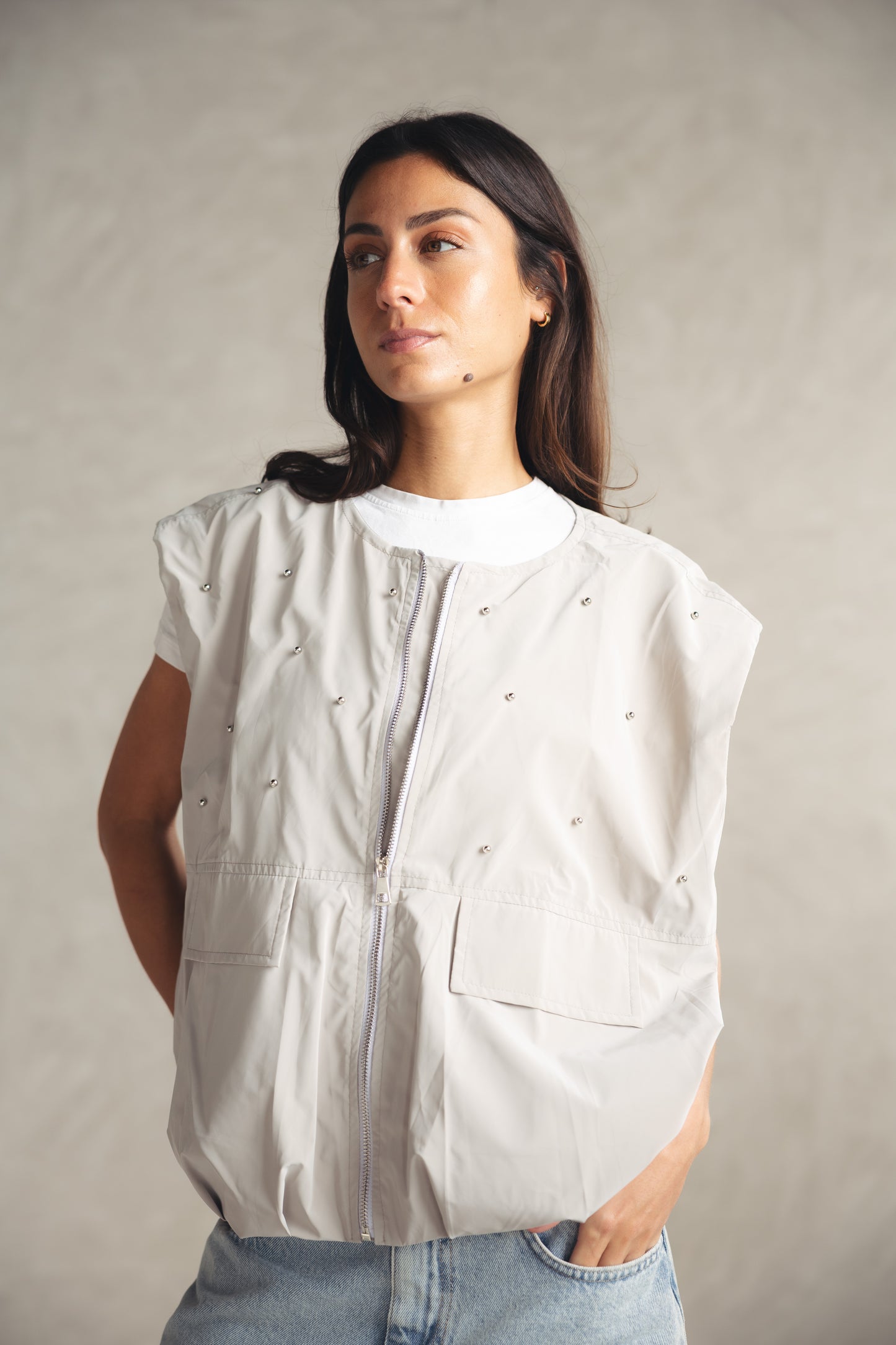 Loli Parachut Vest - GREIGE