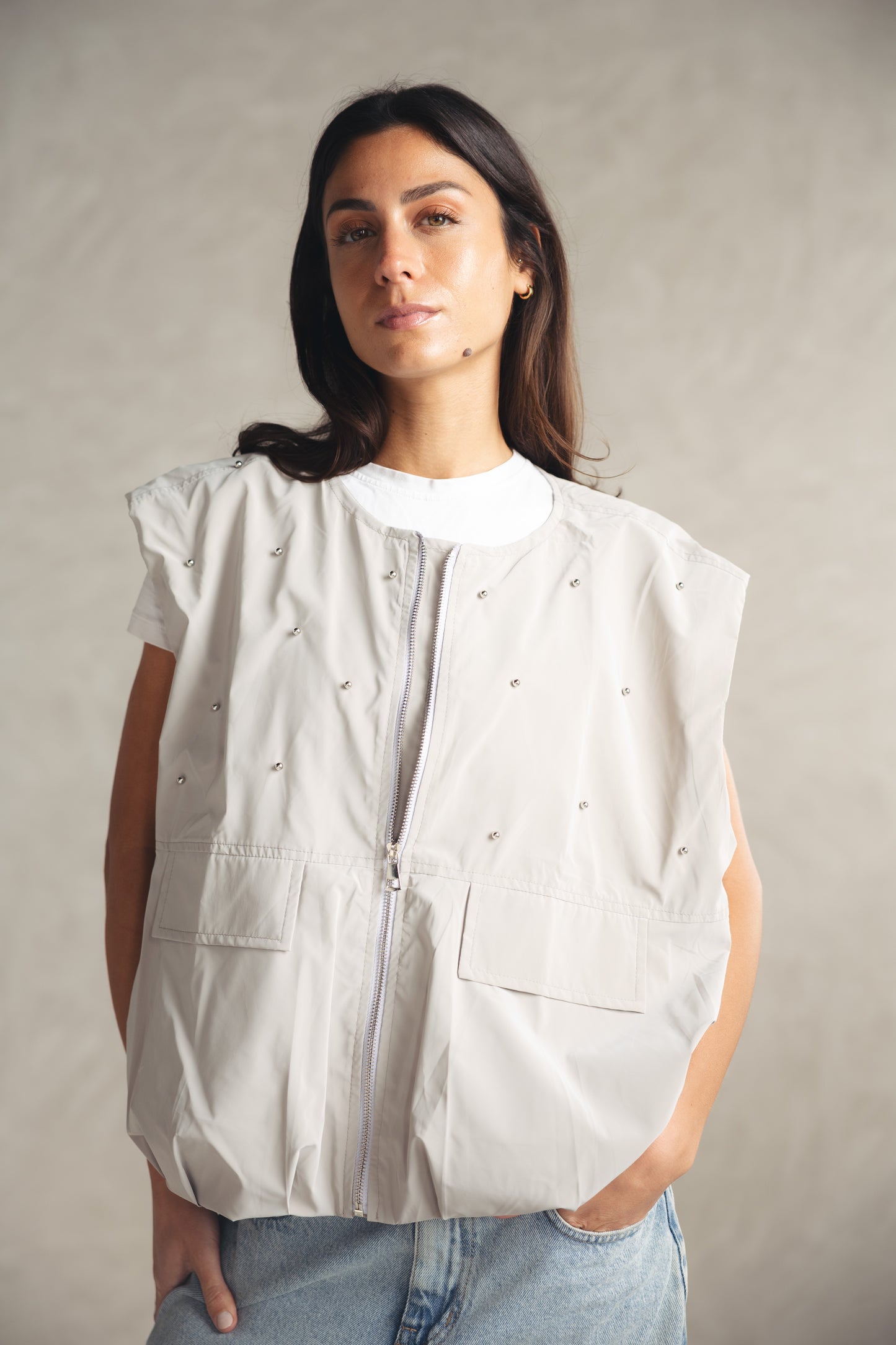 Loli Parachut Vest - GREIGE