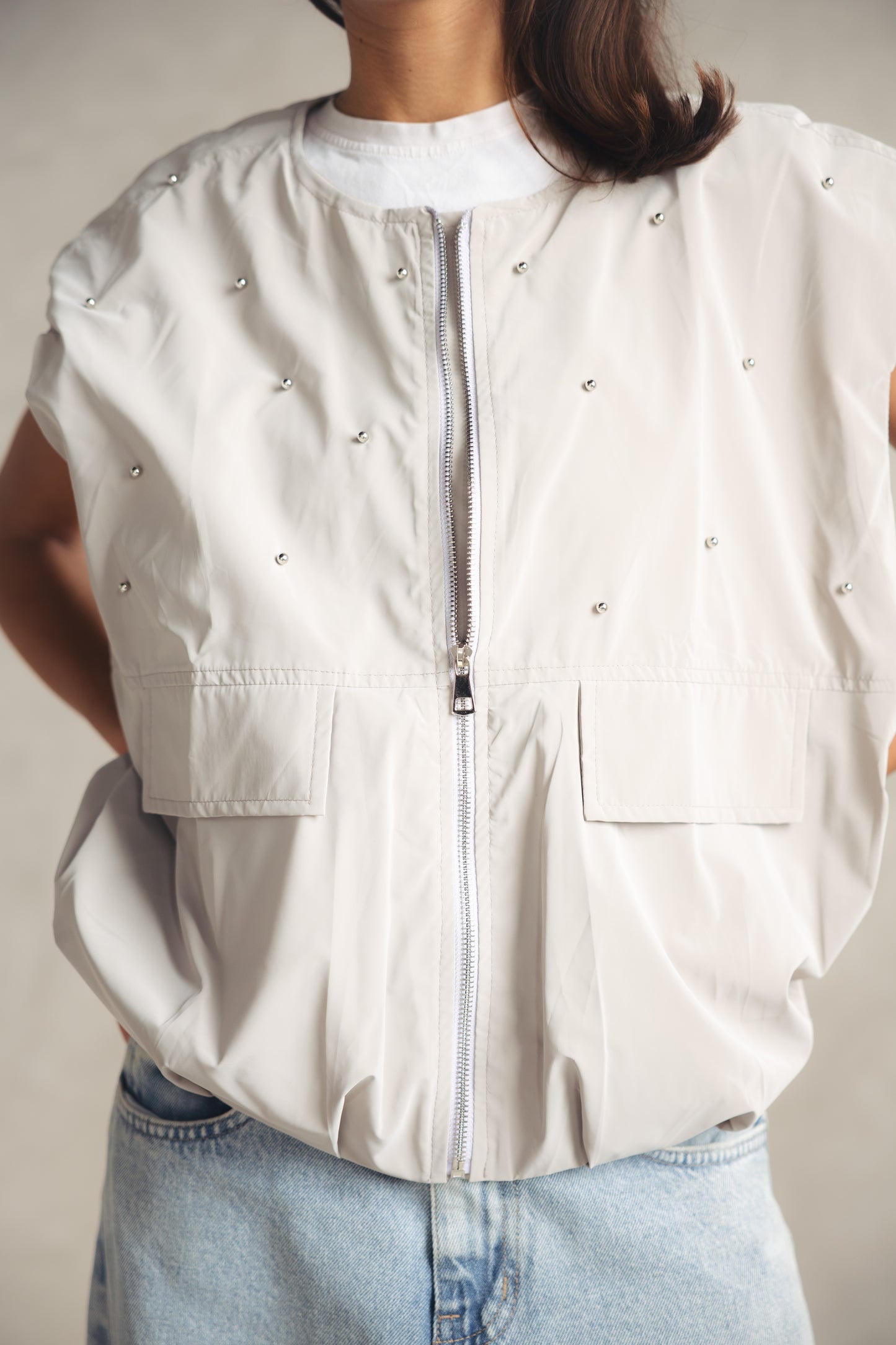 Loli Parachut Vest - GREIGE